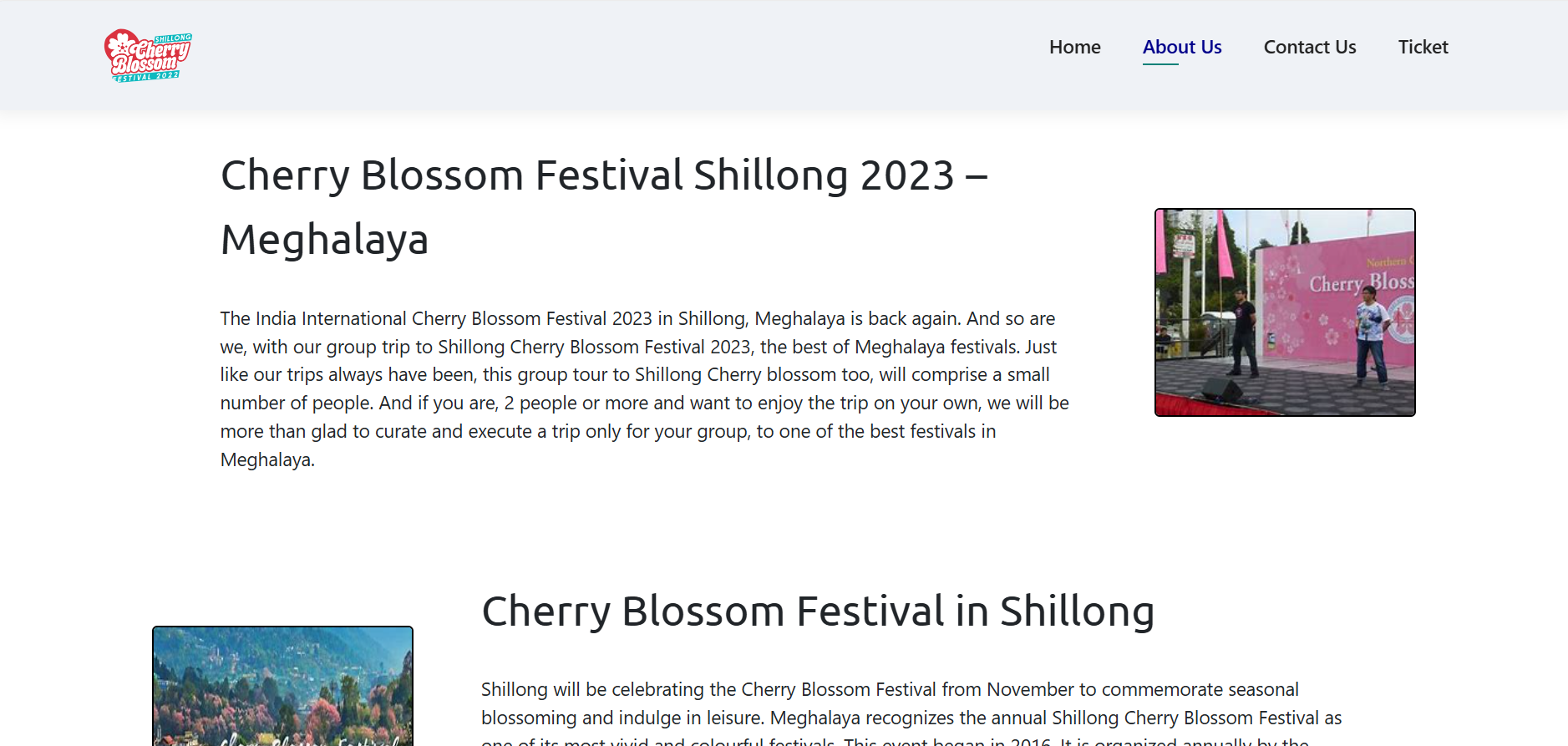 Cherry Blossom about Page
