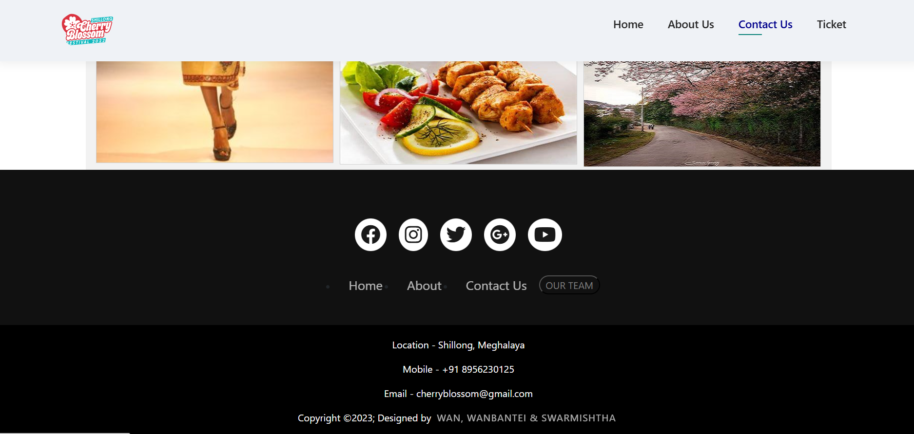 Cherry Blossom contact Page