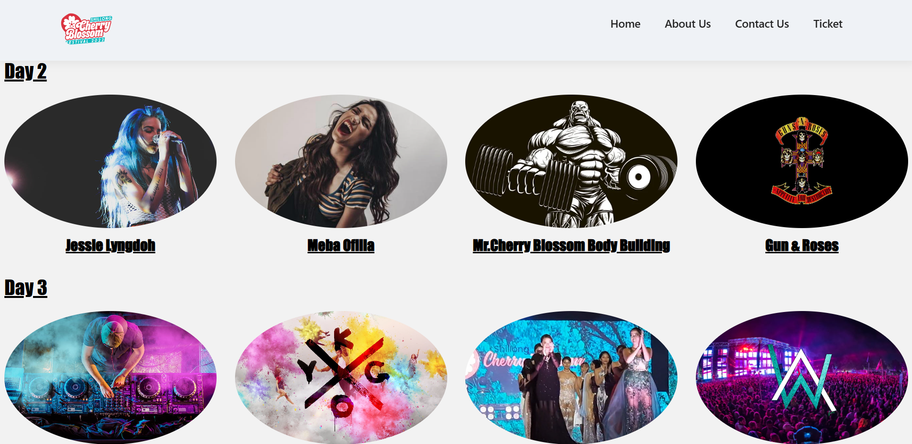 Cherry Blossom Events Page